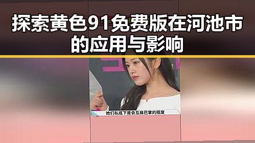 探索黄色91免费版在河池市的应用与影响