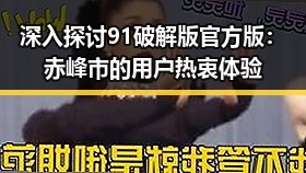 深入探讨91破解版官方版：赤峰市的用户热衷体验
