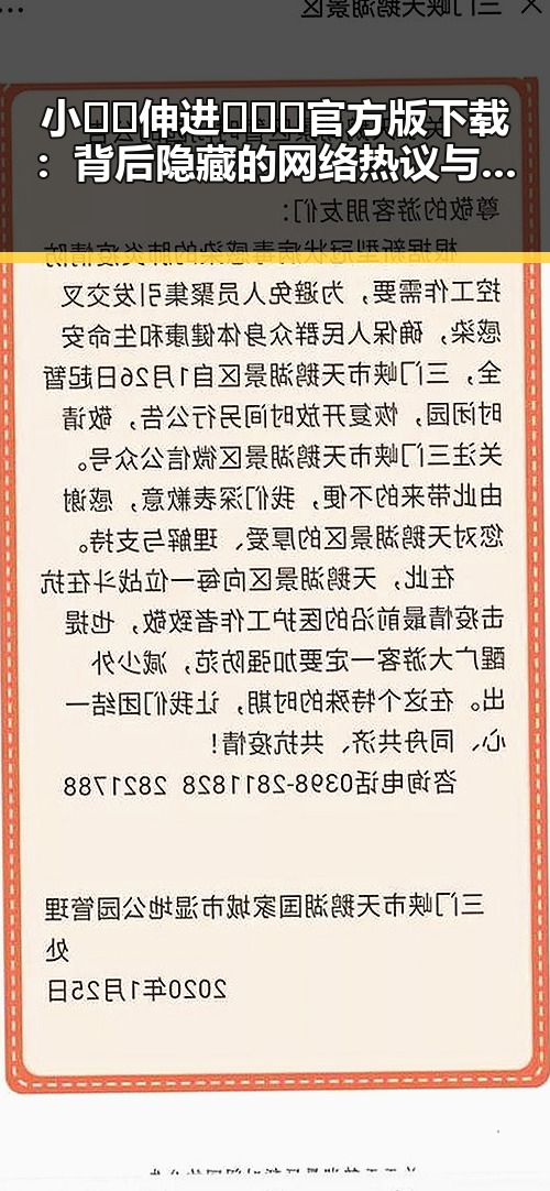 小🐔🐔伸进🈲🔞🔞官方版下载：背后隐藏的网络热议与安全考量