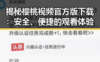 揭秘樱桃视频官方版下载：安全、便捷的观看体验