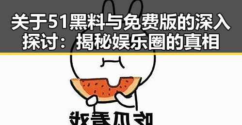 关于51黑料与免费版的深入探讨：揭秘娱乐圈的真相