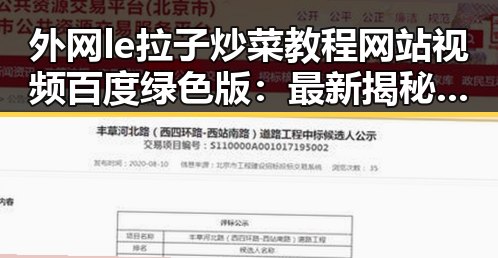 外网le拉子炒菜教程网站视频百度绿色版：最新揭秘与实用指南