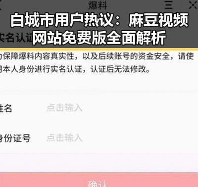 白城市用户热议：麻豆视频网站免费版全面解析