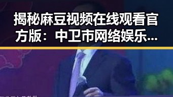 揭秘麻豆视频在线观看官方版：中卫市网络娱乐新体验