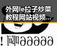 外网le拉子炒菜教程网站视频百度绿色版详解