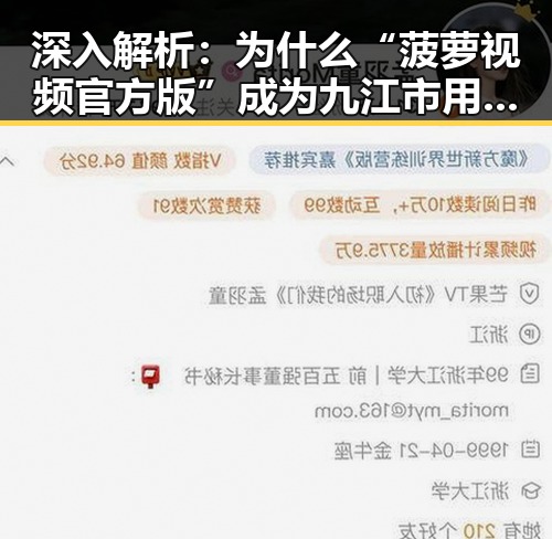 深入解析：为什么“菠萝视频官方版”成为九江市用户的新宠