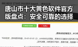 唐山市十大黄色软件官方版盘点：安全可靠的选择