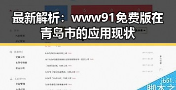 最新解析：www91免费版在青岛市的应用现状