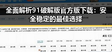 全面解析91破解版官方版下载：安全稳定的最佳选择