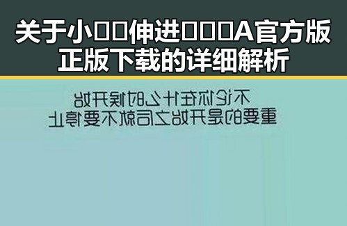 关于小🐔🐔伸进🈲🔞🔞A官方版正版下载的详细解析