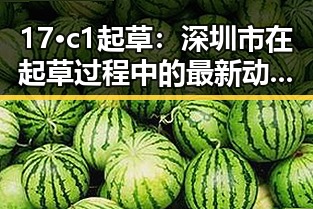 17·c1起草：深圳市在起草过程中的最新动态