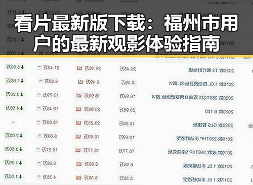 看片最新版下载：福州市用户的最新观影体验指南