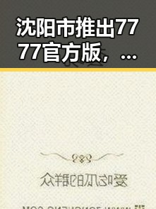 沈阳市推出7777官方版，推动本地数字娱乐新发展