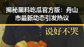 揭秘黑料吃瓜官方版：舟山市最新动态引发热议