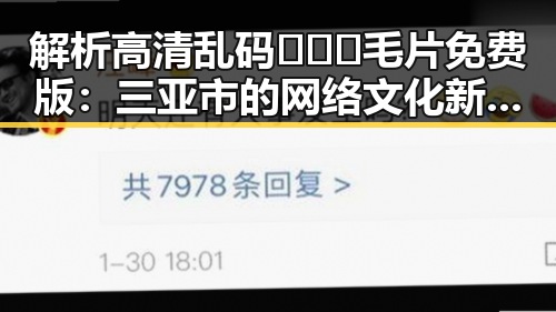 解析高清乱码🔞❌♋毛片免费版：三亚市的网络文化新风潮