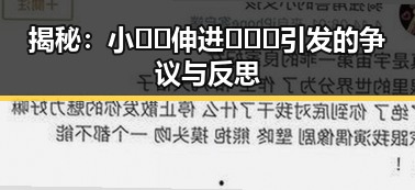 揭秘:小🐔🐔伸进🈲🔞🔞引发的争议与反思