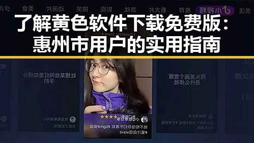 了解黄色软件下载免费版：惠州市用户的实用指南