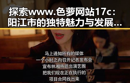 探索 www.色 萝网站17c:阳江市的独特魅力与发展现状