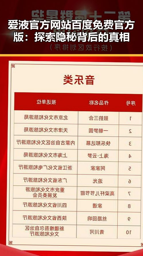 爱液官方网站百度免费官方版：探索隐秘背后的真相