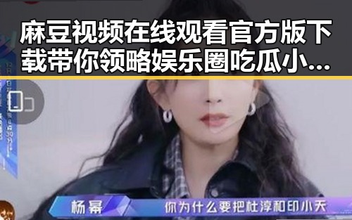 麻豆视频在线观看官方版下载带你领略娱乐圈吃瓜小花的崛起